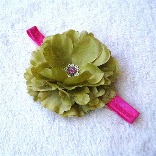 Kids Girl Baby Infant Big Flower Rose Rhinestone Headbands Hair Bow Band Headwear NW