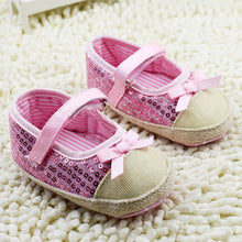 Kids Girls Bowknot Bling Sequin Baby Shoes Infant Prewalker Toddler Crib Shoes NW