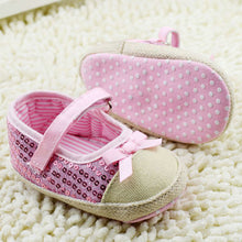 Kids Girls Bowknot Bling Sequin Baby Shoes Infant Prewalker Toddler Crib Shoes NW