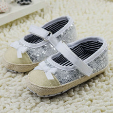 Kids Girls Bowknot Bling Sequin Baby Shoes Infant Prewalker Toddler Crib Shoes NW