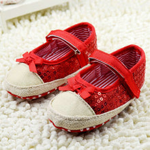 Kids Girls Bowknot Bling Sequin Baby Shoes Infant Prewalker Toddler Crib Shoes NW