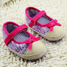 Kids Girls Bowknot Bling Sequin Baby Shoes Infant Prewalker Toddler Crib Shoes NW