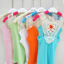 Kids Girls Crochet Hollow Out Floral Tops T Shirts Vest T-shirts Candy Color 0-3 Years NW