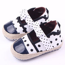 Kids Girls Dot Bowknot Baby Shoes Soft Toddler Shoes PU Cotton Outdoor Shoes 0-12M NW