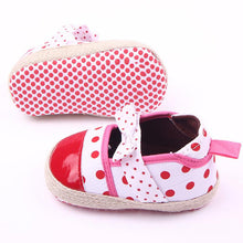 Kids Girls Dot Bowknot Baby Shoes Soft Toddler Shoes PU Cotton Outdoor Shoes 0-12M NW