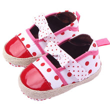 Kids Girls Dot Bowknot Baby Shoes Soft Toddler Shoes PU Cotton Outdoor Shoes 0-12M NW