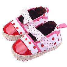 Kids Girls Dot Bowknot Baby Shoes Soft Toddler Shoes PU Cotton Outdoor Shoes 0-12M NW