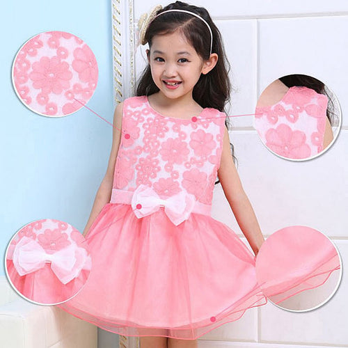 Kids Girls Sleeveless Clothes Bowknot Princess Baby Cute Party Dresses New NW