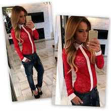 Kimono Women Blouses Patchwork Lace Blusas Long Sleeve Turn-down Collar Tops Floral Design Women Shirts NW