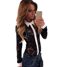 Kimono Women Blouses Patchwork Lace Blusas Long Sleeve Turn-down Collar Tops Floral Design Women Shirts NW