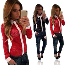 Kimono Women Blouses Patchwork Lace Blusas Long Sleeve Turn-down Collar Tops Floral Design Women Shirts NW