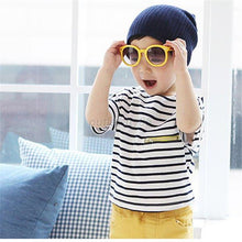 Korean Baby Clothes Kid Boy Striped Zip Casual T-shirt Short Sleeve Shirt Tops 2-7Y NW