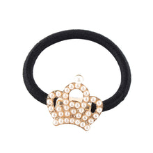 Korean Star Pearl Crystal Rhinestone Flower Headband Ponytail Holder Hair Rope Band Hairband NW