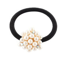 Korean Star Pearl Crystal Rhinestone Flower Headband Ponytail Holder Hair Rope Band Hairband NW