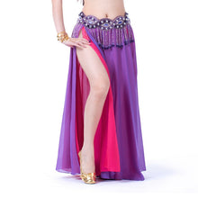 Lady Belly Dance Costume 2 layers with 2 Slit Chiffon Skirt Dress Multi Color A17 NW