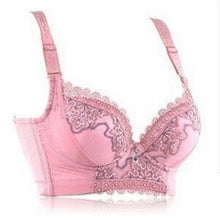 Lady Lace Floral Embroidery Plunge Push Up Side Support Padded Bra 34-40 Cup B NW