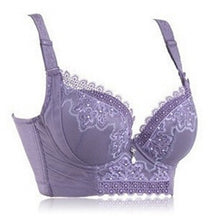 Lady Lace Floral Embroidery Plunge Push Up Side Support Padded Bra 34-40 Cup B NW