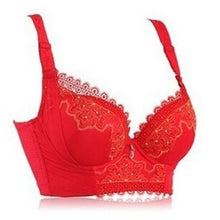 Lady Lace Floral Embroidery Plunge Push Up Side Support Padded Bra 34-40 Cup B NW