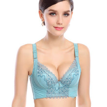 Lady Lace Floral Embroidery Plunge Push Up Side Support Padded Bra 34-40 Cup B NW