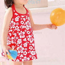 Lovely Baby Girls Backless Floral Pattern Halter Neck Beach Dress 2-7Year NW