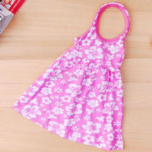 Lovely Baby Girls Backless Floral Pattern Halter Neck Beach Dress 2-7Year NW