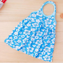 Lovely Baby Girls Backless Floral Pattern Halter Neck Beach Dress 2-7Year NW