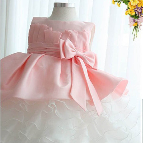 Lovely Kids Girls Bowknot Tulle Dress for Prom Party Princess Ball Gown Baby Formal Dress NW