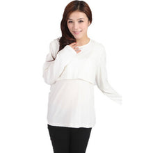 Maternity Clothes Nursing Long Sleeve O Neck T shirt Pregnant Womens Tops NW