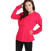 Maternity Clothes Nursing Long Sleeve O Neck T shirt Pregnant Womens Tops NW