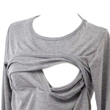 Maternity Clothes Nursing Long Sleeve O Neck T shirt Pregnant Womens Tops NW