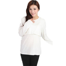 Maternity Clothes Nursing Long Sleeve O Neck T shirt Pregnant Womens Tops NW