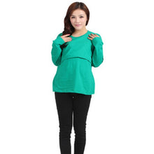 Maternity Clothes Nursing Long Sleeve O Neck T shirt Pregnant Womens Tops NW