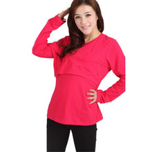 Maternity Clothes Nursing Long Sleeve O Neck T shirt Pregnant Womens Tops NW