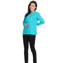 Maternity Clothes Nursing Long Sleeve O Neck T shirt Pregnant Womens Tops NW
