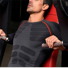 Men Compression Long Sleeve O-Neck exercise Tight T Shirts Fast Drying Fitness Base Layer Tops M-XL NW