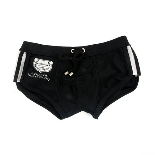 Men's Low-rise beach Trunks beachwear Nylon Rope Tie Boxers S-XL Underwear 4colors ping NW