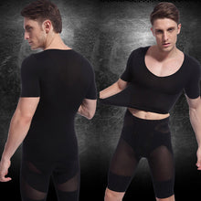 Mens Muscle Fit Short Sleeve T-Shirt Breathable Tight Shapewear Body Shaper NW