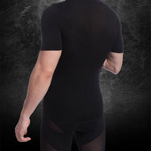 Mens Muscle Fit Short Sleeve T-Shirt Breathable Tight Shapewear Body Shaper NW