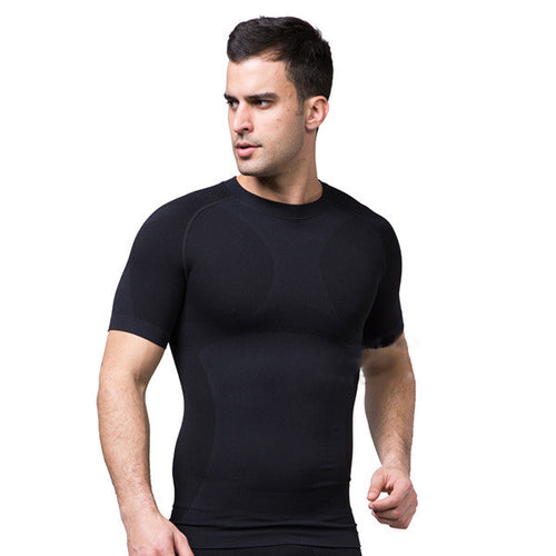 Mens Slimming Body Shaper Tummy Belly Waist Girdle CincherTee Shirt Underwear Shapewear Bodysuit New NW