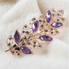 NEW Women Fashion Crystal Rhinestone Leaf Hair Barrette Clip Hairpin Hair Clip NW