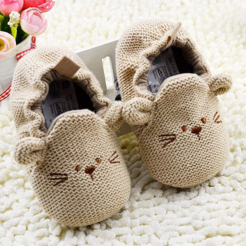 NWT Baby Knitted Mouse Crib Shoes Cartoon Elastic Baby Kids Mice Warm Shoes 0-18 Months Baby NW