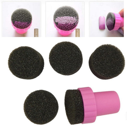 New Nail Art Sponge Stamp Stamping Polish Template Transfer Manicure DIY Tools NW