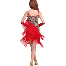 New Women Sexy Flapper Sequined Fringed Dance Dress Ladies Rumba Latin Dress NW