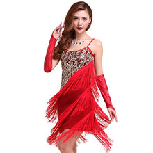 New Women Sexy Flapper Sequined Fringed Dance Dress Ladies Rumba Latin Dress NW