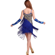 New Women Sexy Flapper Sequined Fringed Dance Dress Ladies Rumba Latin Dress NW