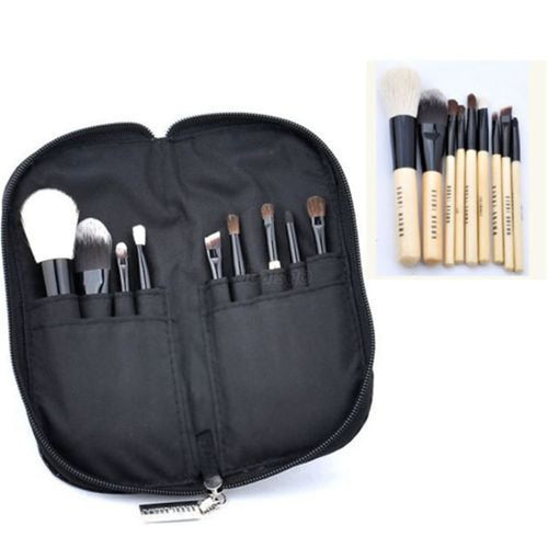 New 9pcs Professional Soft Cosmetic Makeup Brush Set Kit Zipper Pouch Bag Case NW