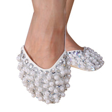 New Bling Diamond Rhinestone Peals Half Sole Sandal Lyrical Belly Dance Shoes NW