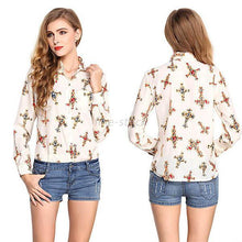New Fashion Women Long Sleeve Vintage Sheer Tops Shirt Chiffon Blouse 9 Style NW
