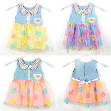New Girl Lapel Button Down One-Piece Denim Shirt Tulle Dress Kids Tutu Dress 1-5Y NW