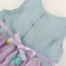 New Girl Lapel Button Down One-Piece Denim Shirt Tulle Dress Kids Tutu Dress 1-5Y NW